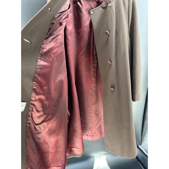 Vintage Wool Brown Double Breasted Coat Thick Jacket Size M/L - Picture 8 of 8
